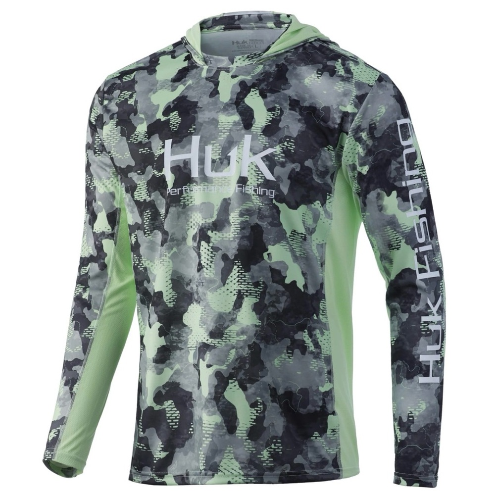 Huk Men's Green Camo Rash Guard